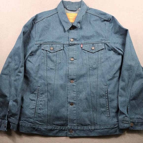 Levi's Denim Trucker Jacket Mens XXL 2XL Green Blue